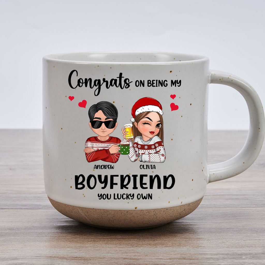 Custom Anniversary Keepsake Gifts For Couple • Congrats On Being My Husband - Personalized Pottery Mug