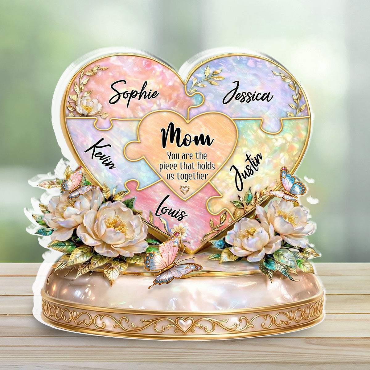 Custom Mother's Day Decor, Gift for Mom & Grandma • Mom And Her Kids - Personalized Acrylic Plaque