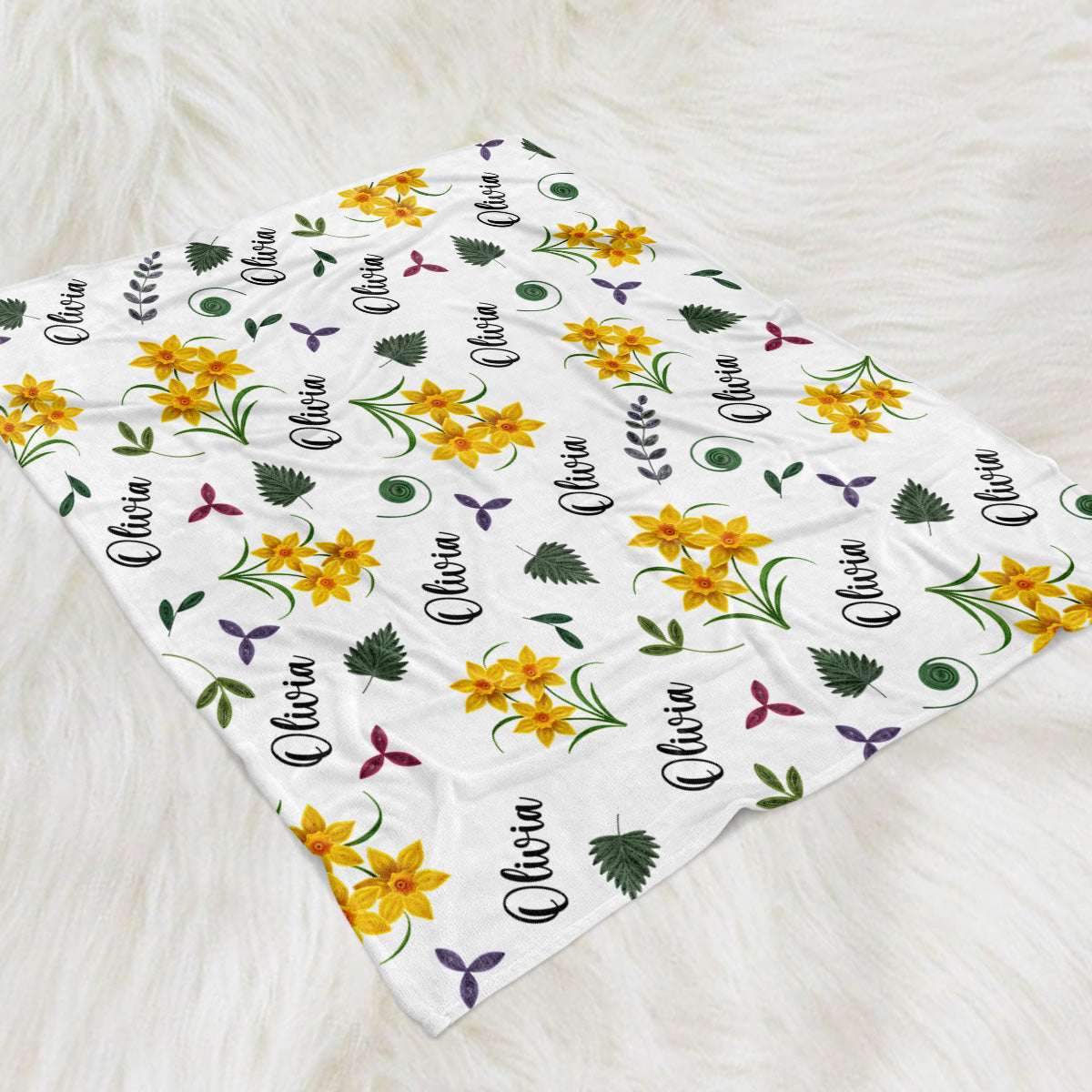 Wildflower Love - Personalized Fleece Blanket