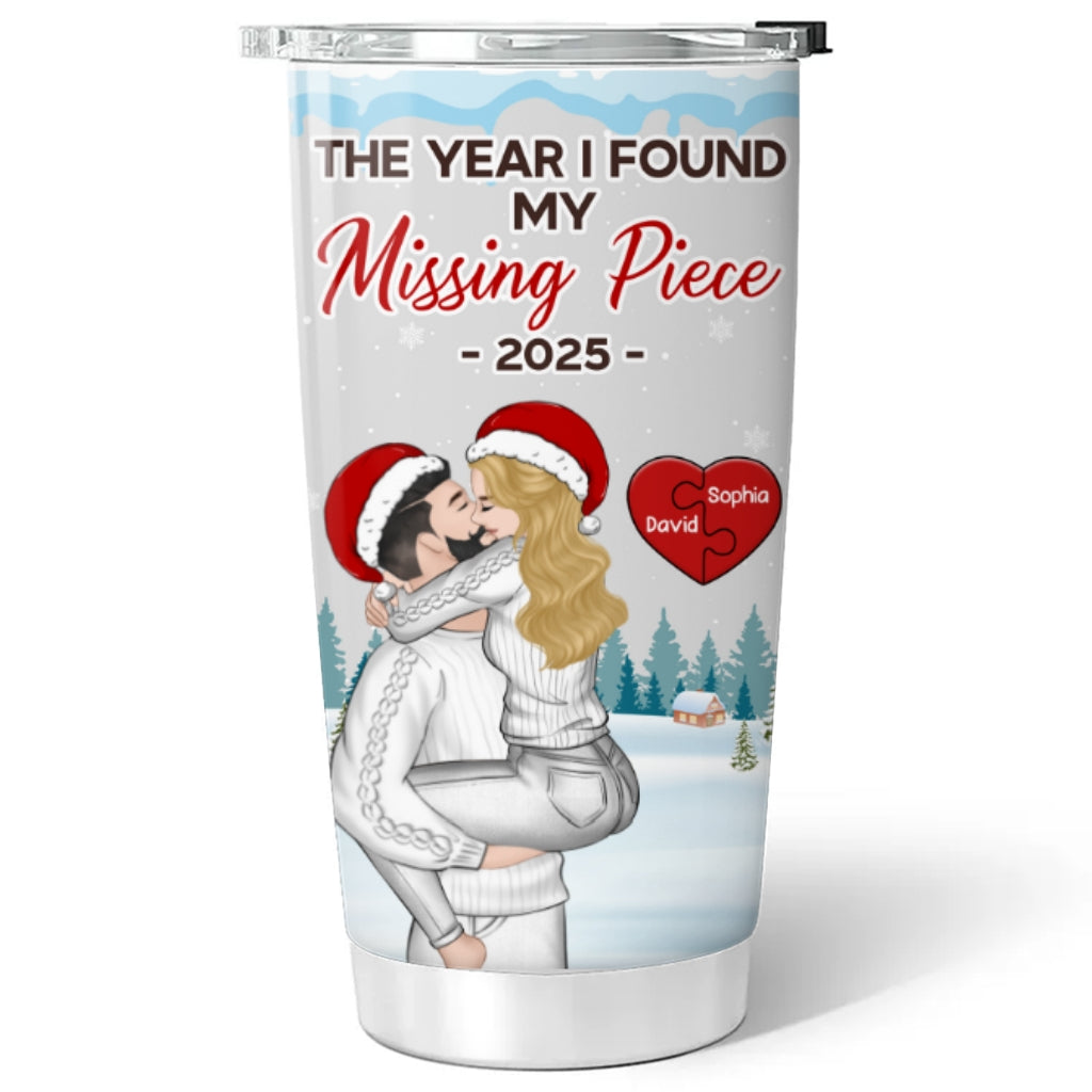 Custom Christmas Anniversary Gifts For Couple • Missing Piece Love - Personalized Tumbler