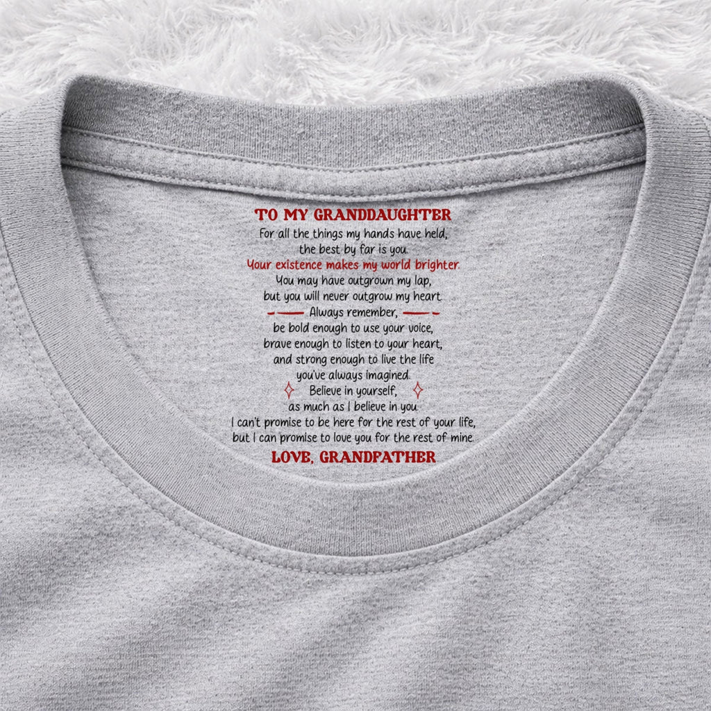 Custom Christmas & Birthday Gift for Daughter • Your Existence Makes My World Brighter - Personalized Inside Neck Print T-Shirt