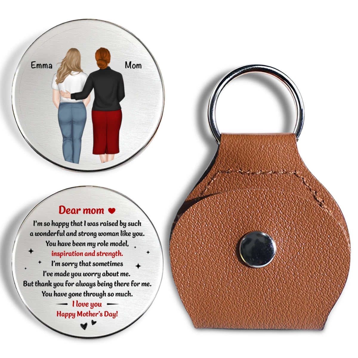 Custom Mom Coin Keychain, Mother's Day Birthday Keepsake • Wonderful Mom Like You - Personalized Pocket Hug