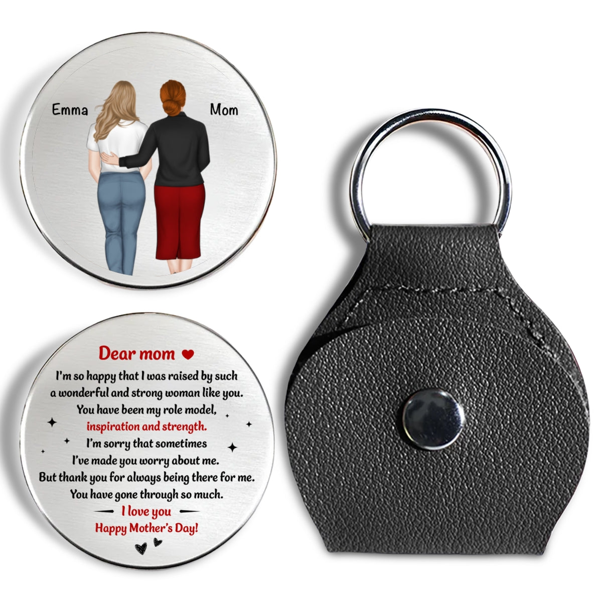 Custom Mom Coin Keychain, Mother's Day Birthday Keepsake • Wonderful Mom Like You - Personalized Pocket Hug