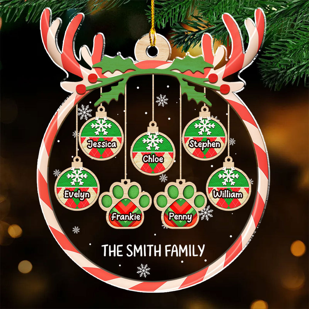 Custom Family Ornament, Christmas Gift for Family Members •  Our Christmas - Personalized Acrylic Ornament