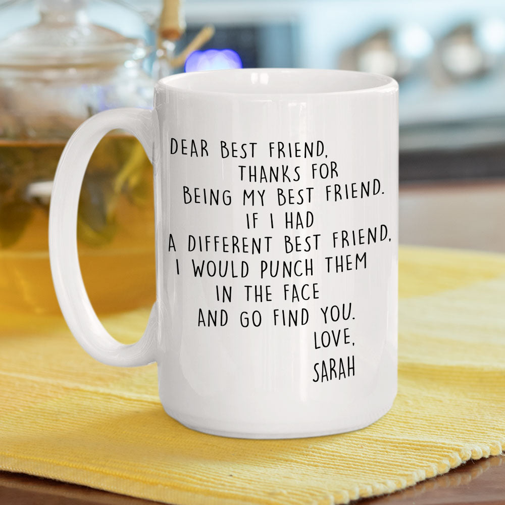 Custom Best Friend, Christmas & Birthday Friendship Keepsake Gift • If I Had A Different Bestie - Personalized Coffee Mug
