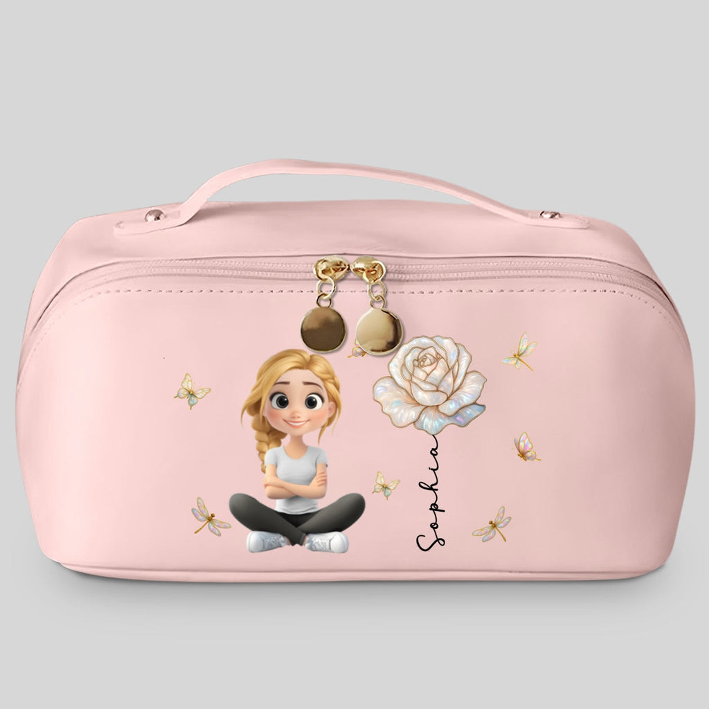 Blooming Soul - Personalized Leather Makeup Bag