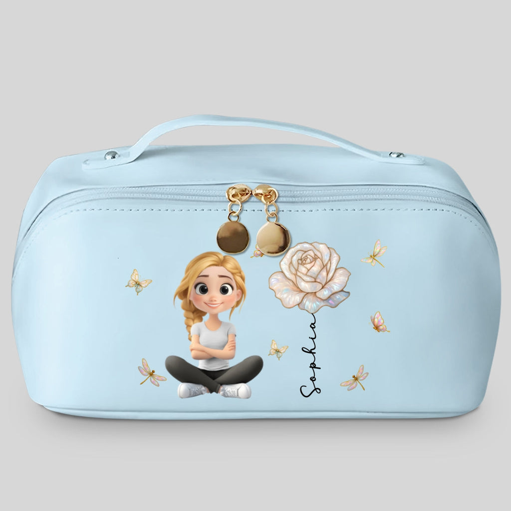 Blooming Soul - Personalized Leather Makeup Bag