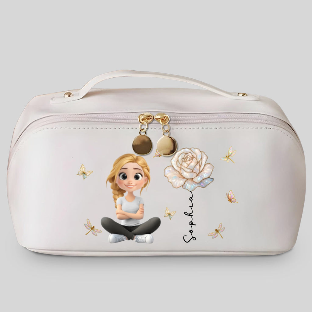 Blooming Soul - Personalized Leather Makeup Bag