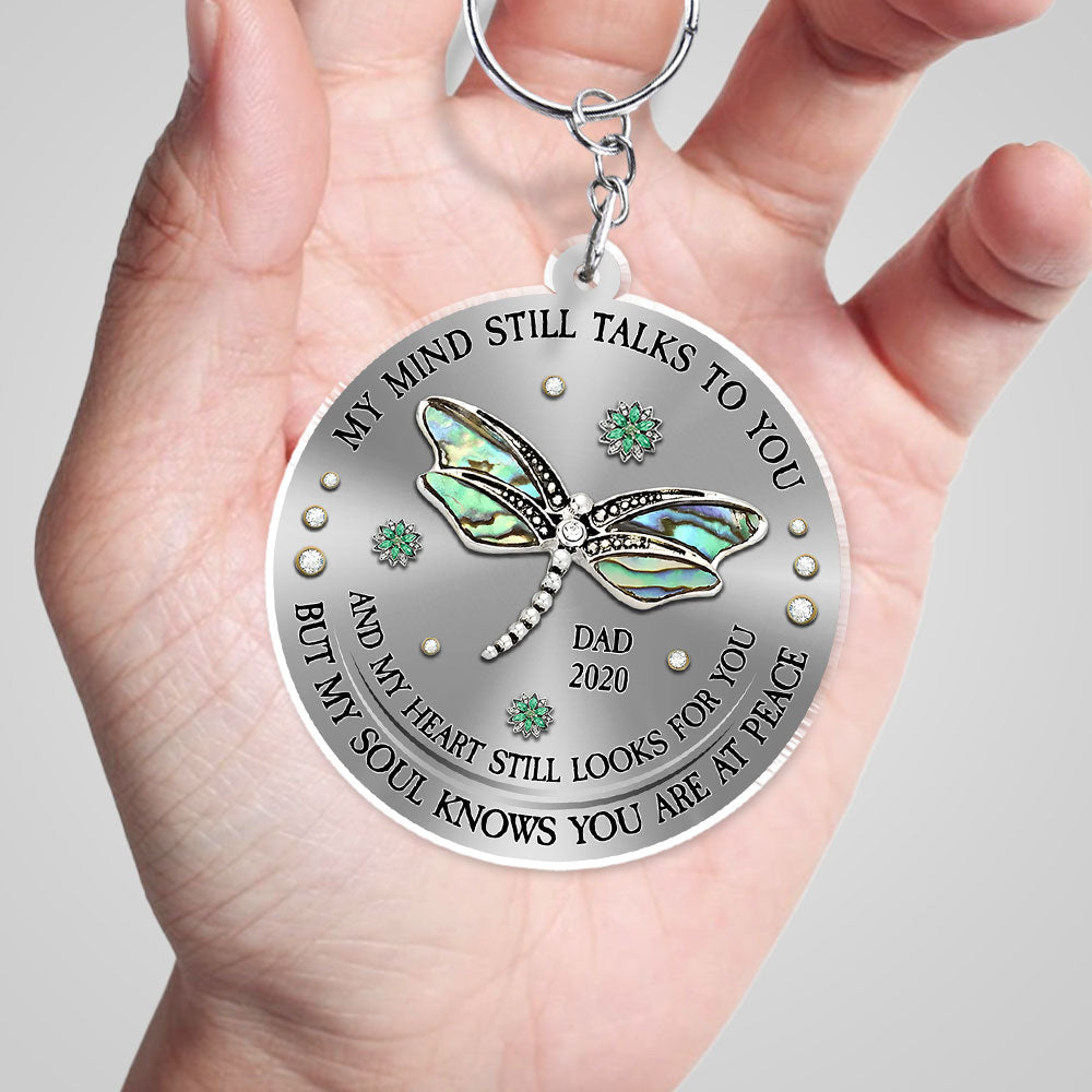 Dragonfly My Mind My Heart My Soul - Personalized Acrylic Keychain