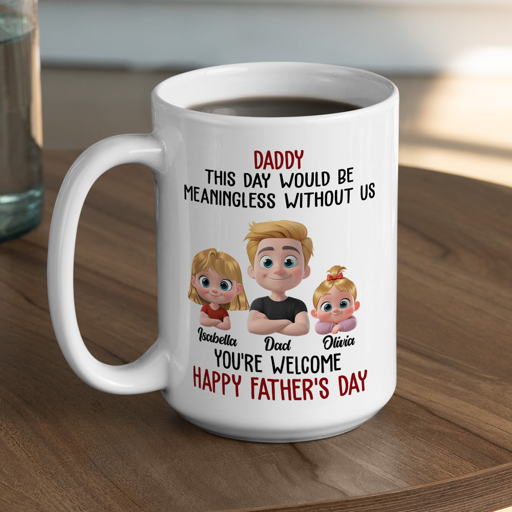 Custom Father's Day, Special Gift for Dad & Grandpa • Your Kids - Personalized Coffee Mug