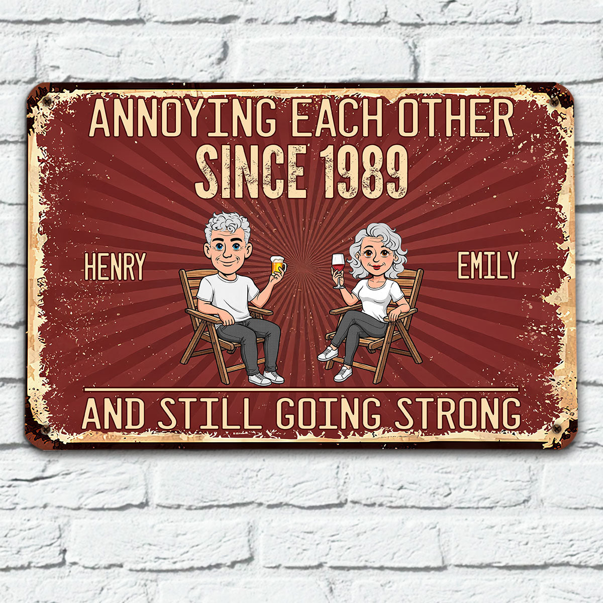 Custom Couple Anniversary Wall Decor Keepsake Gift • Our Love Forever - Personalized Metal Sign