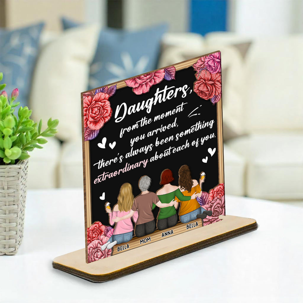 Custom Family Decor, Christmas Birthday Family Keepsake • An Extraordinary Gift For Mom - Personalized 2-Layer Wood Plaque With Flat Base