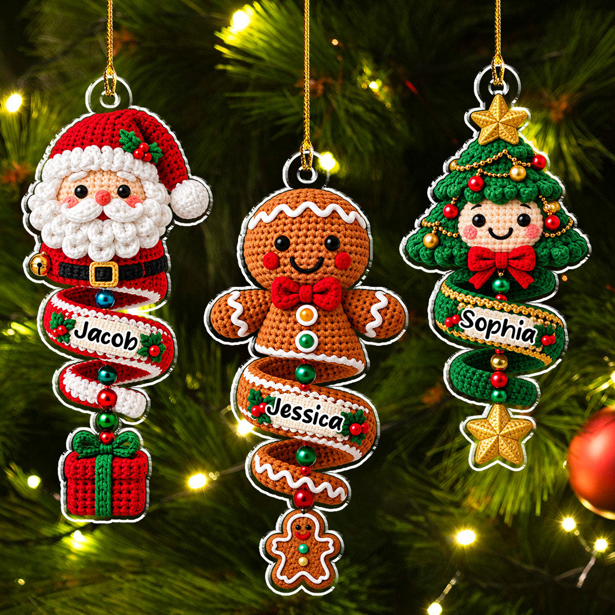 Custom Family Ornament, Christmas Gift for Family Members •  Merry Little Miracle - Personalized Acrylic Ornament