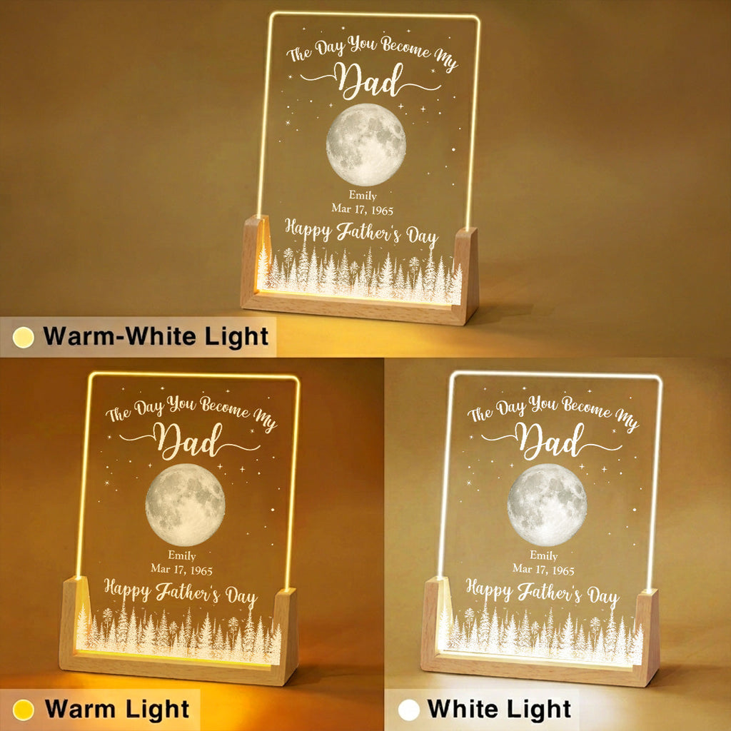 Custom Father's Day Gift for Dad Grandpa • The Day You Become Our Dad 2 - Personalized Night Light