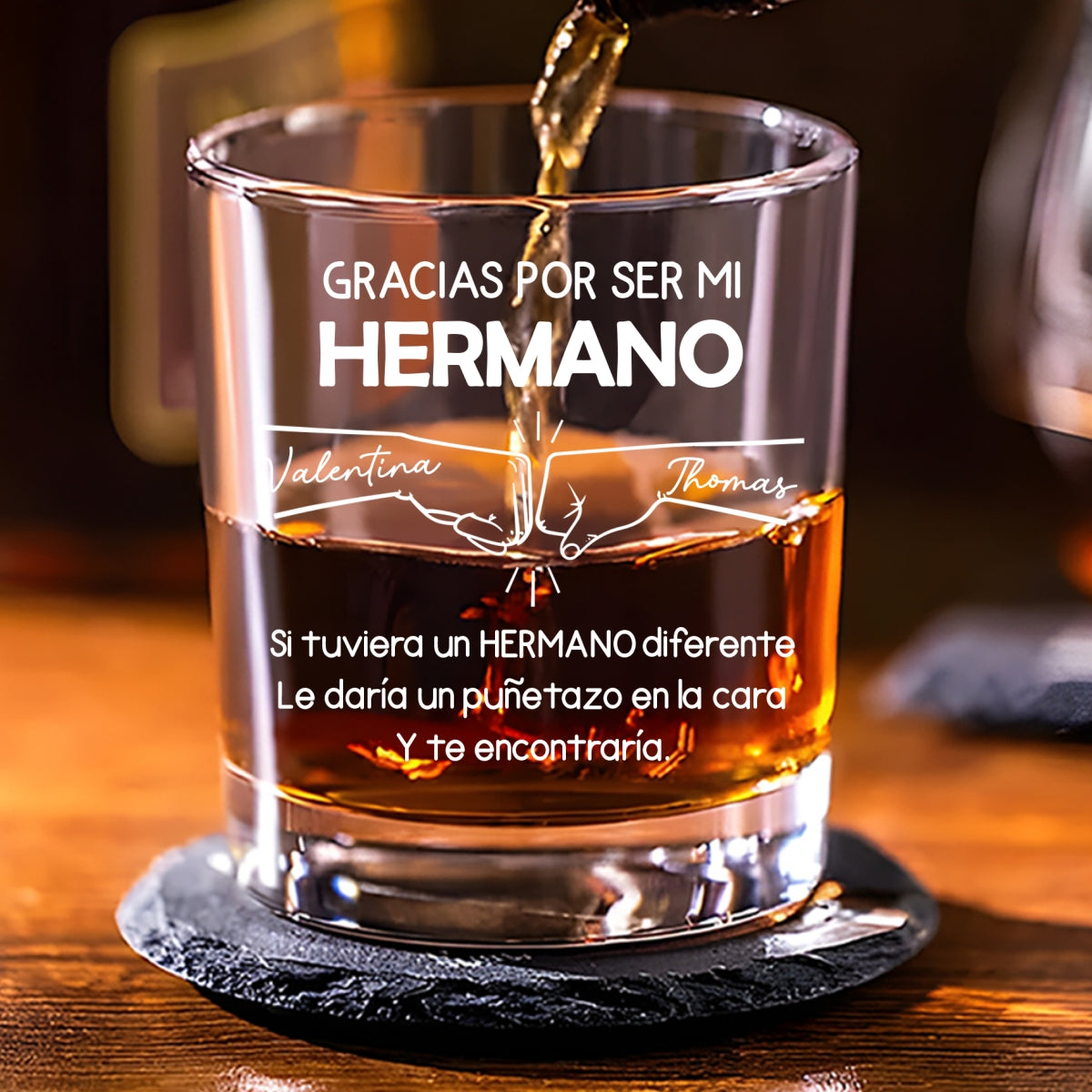 Thanks For Being My Brother 2 - Personalized Whiskey Glass