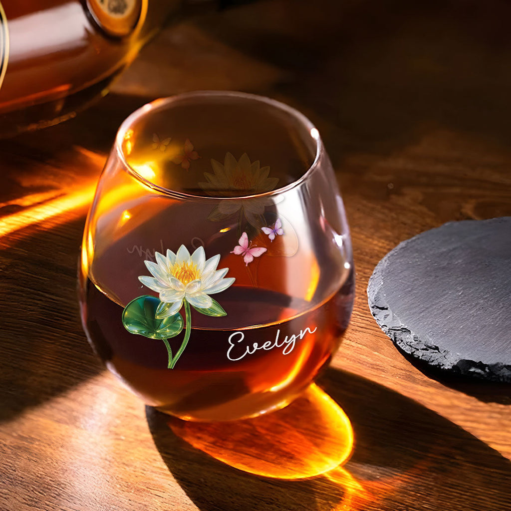 Flower Power - Personalized Wine Glass
