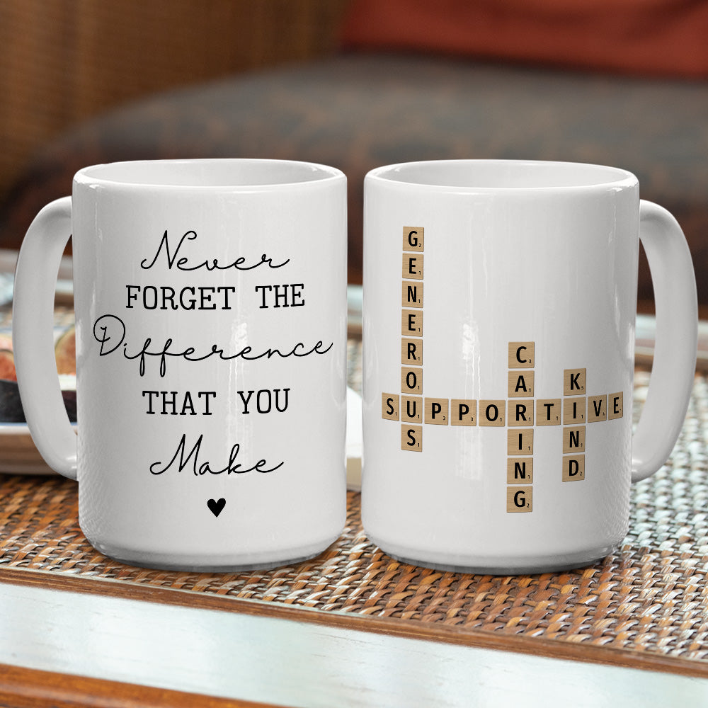 Custom Coworker, Christmas & Birthday Team Appreciation Gift • Difference You Make - Personalized Coffee Mug