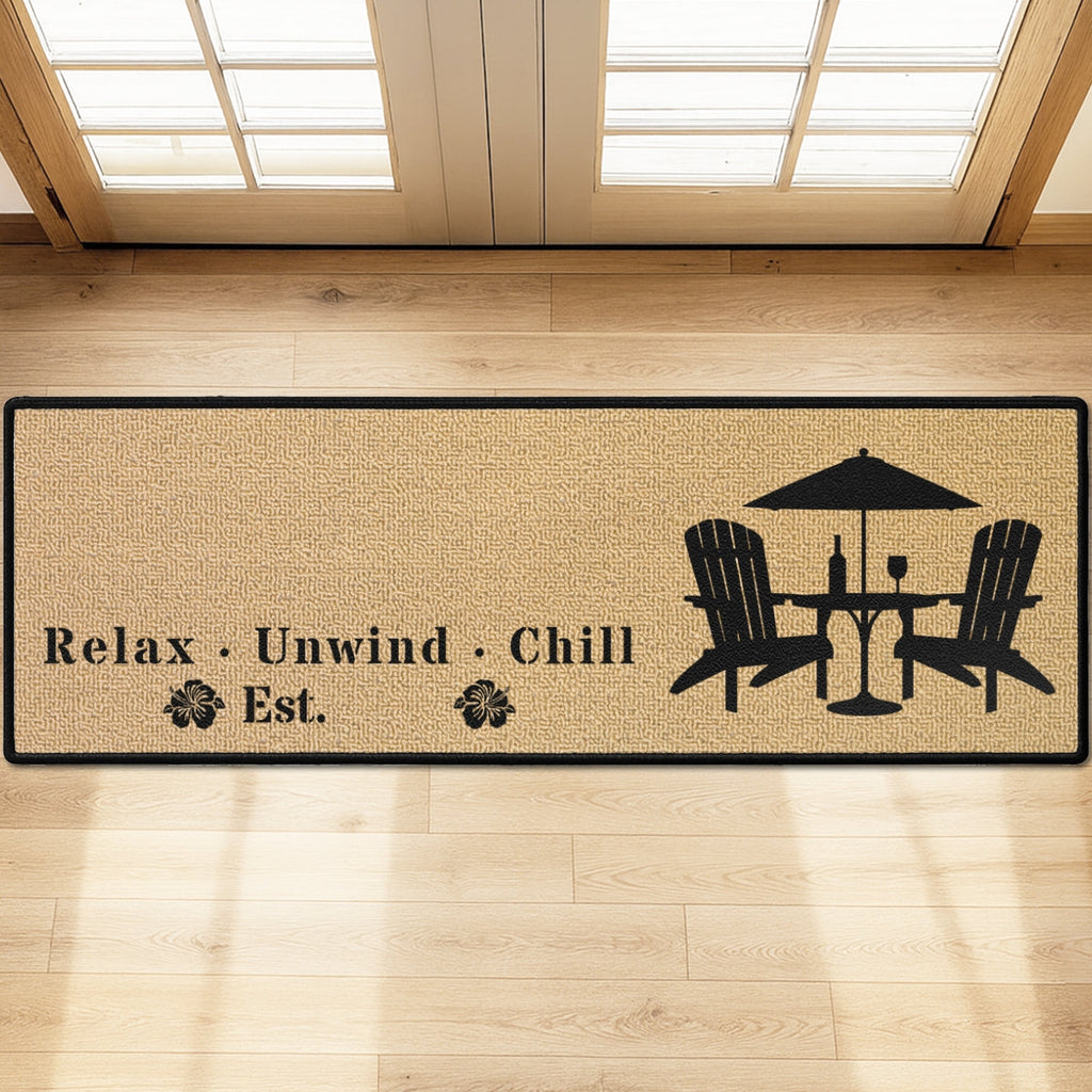 Custom Couple Rug, Anniversary Housewarming Gift For Wife Husband • Backyard Oasis - Personalized Runner Rug