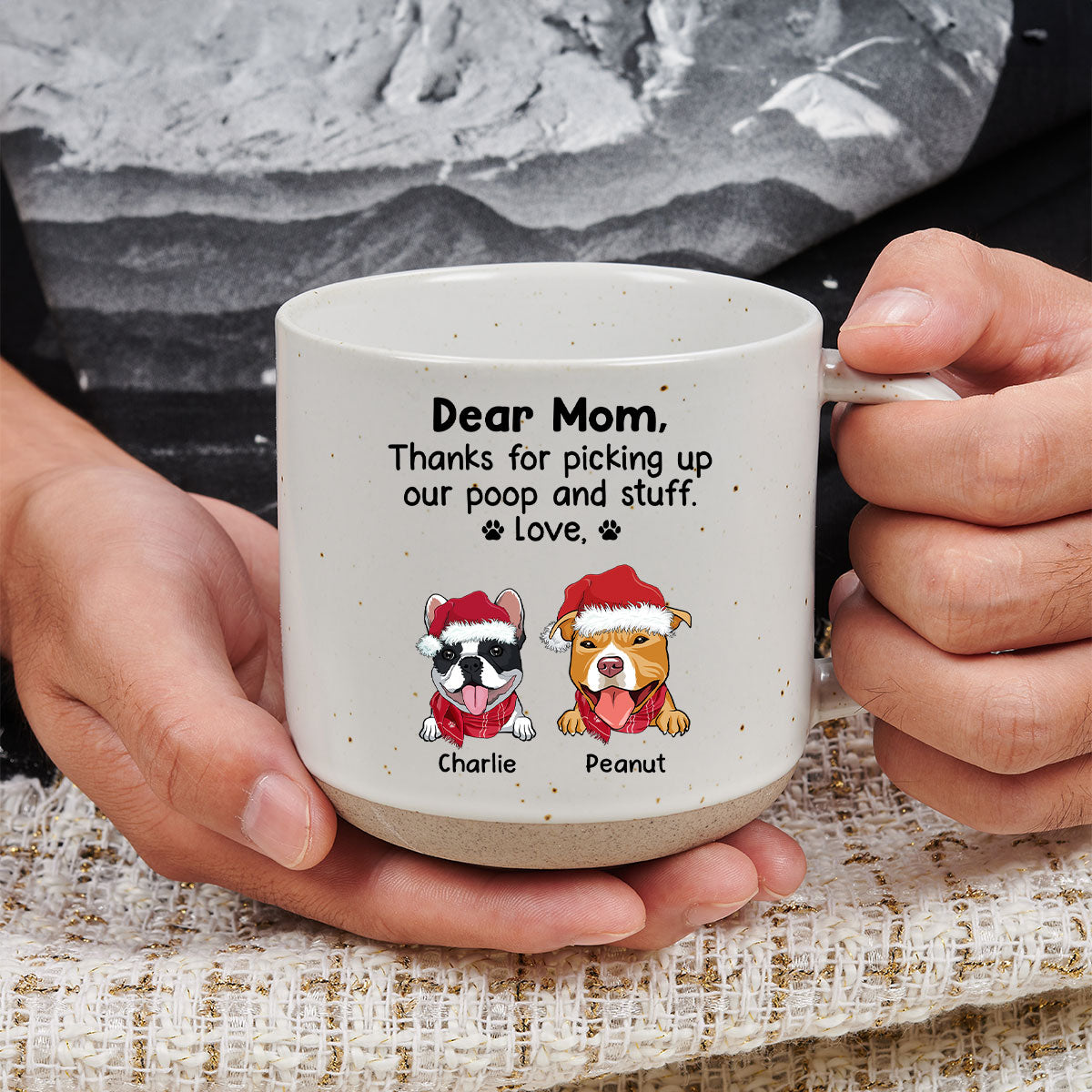 Custom Christmas & Birthday Keepsake Gift • Picking Up My Poop - Personalized Pottery Mug