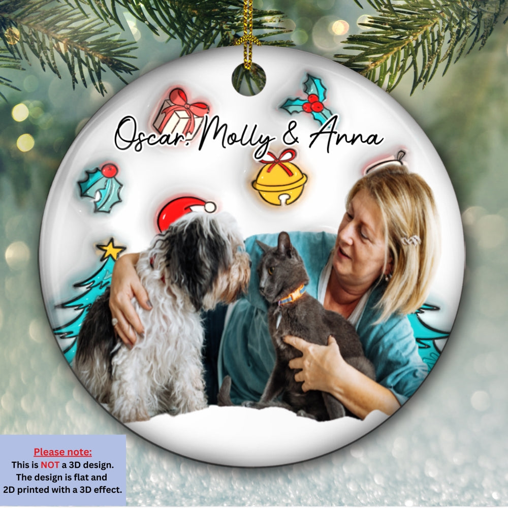 Custom Photo Keepsake Christmas Ornament • Santa Is Coming To Us Photo - Personalized 3D Inflated Effect Ceramic Ornament