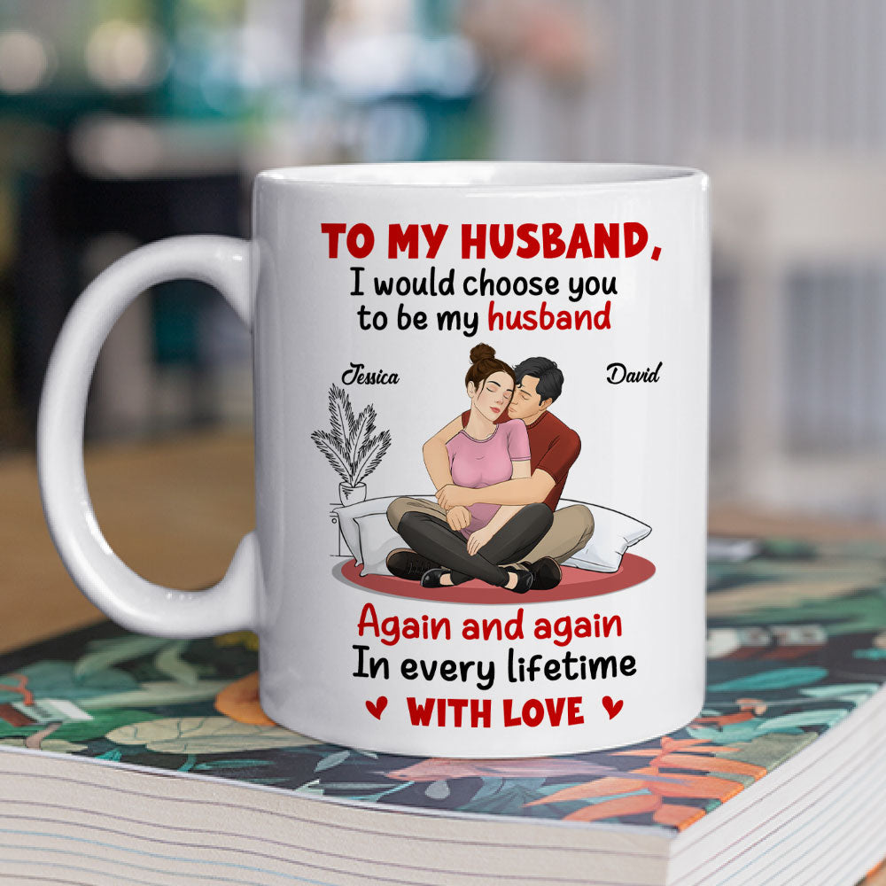 Custom Father's Day Gift For Son • My Heart Repeats Your Name - Personalized Coffee Mug