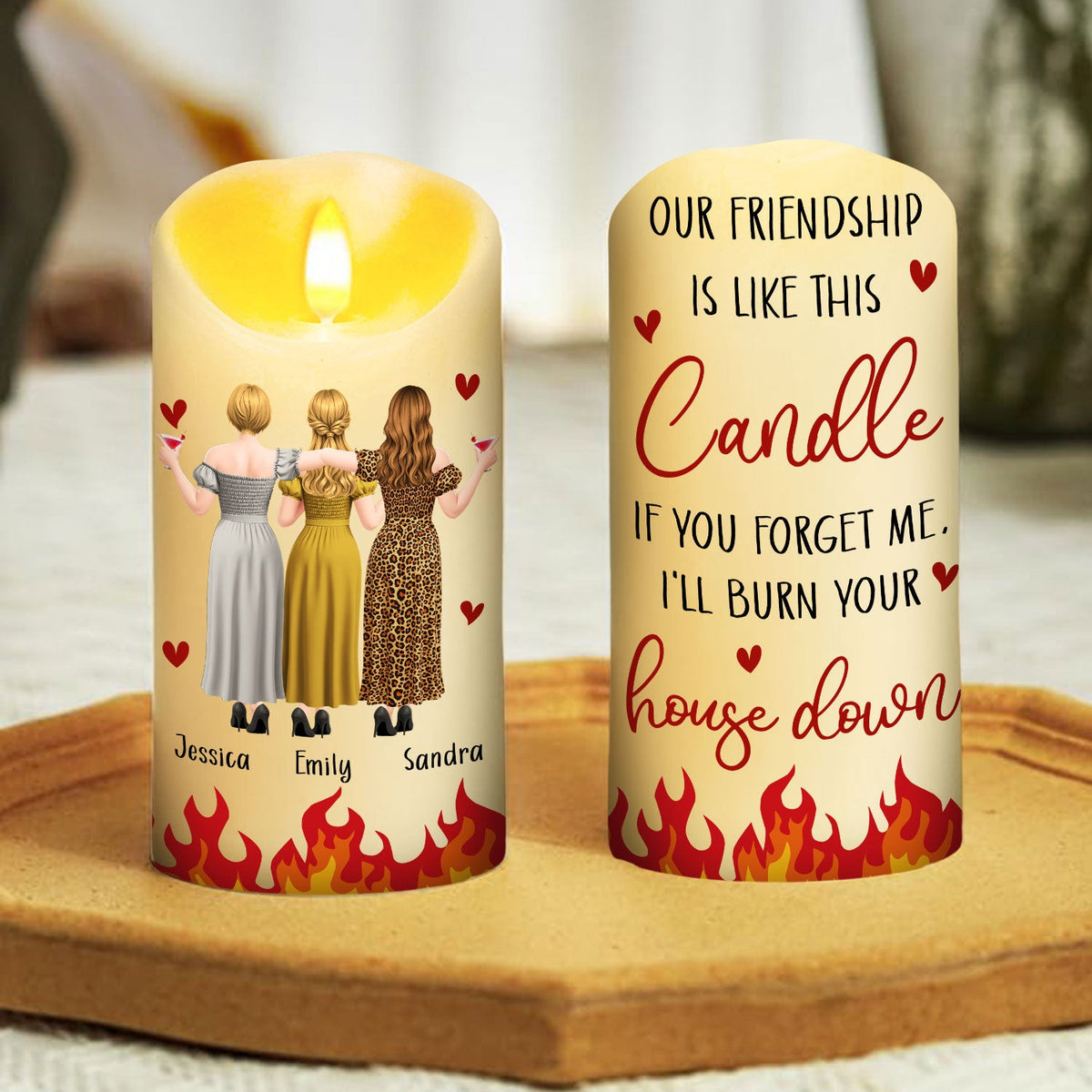 Bestie Fire Warning - Personalized LED Candle