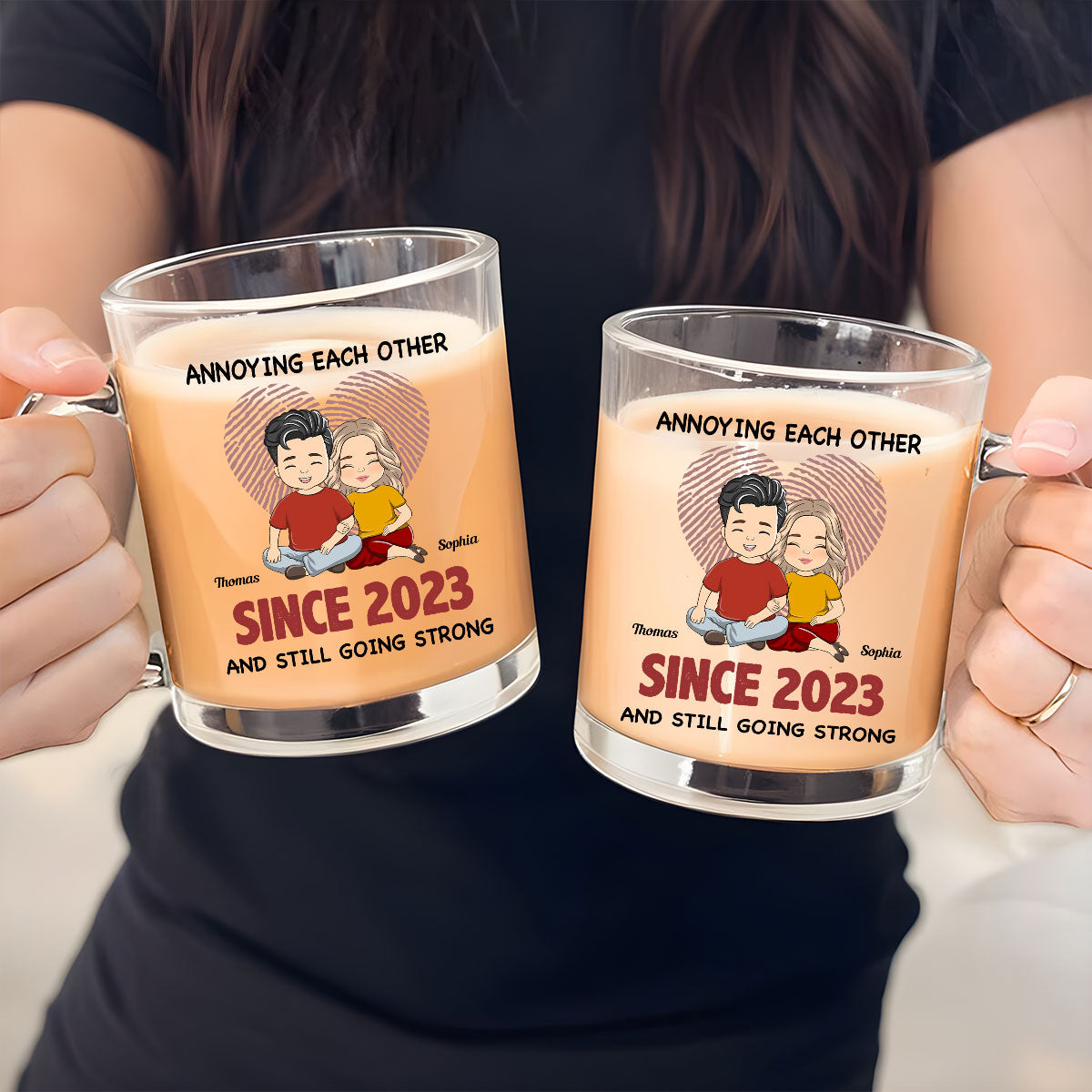 Custom Anniversary Keepsake Gifts For Couple • Annoying Each Other - Personalized Glass Mug
