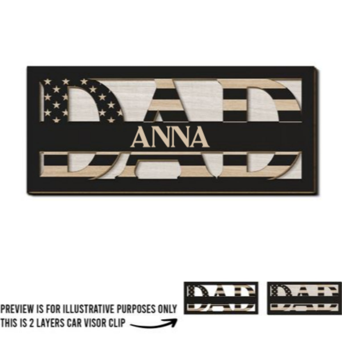Family Love Dad - Personalized Car Visor Clip