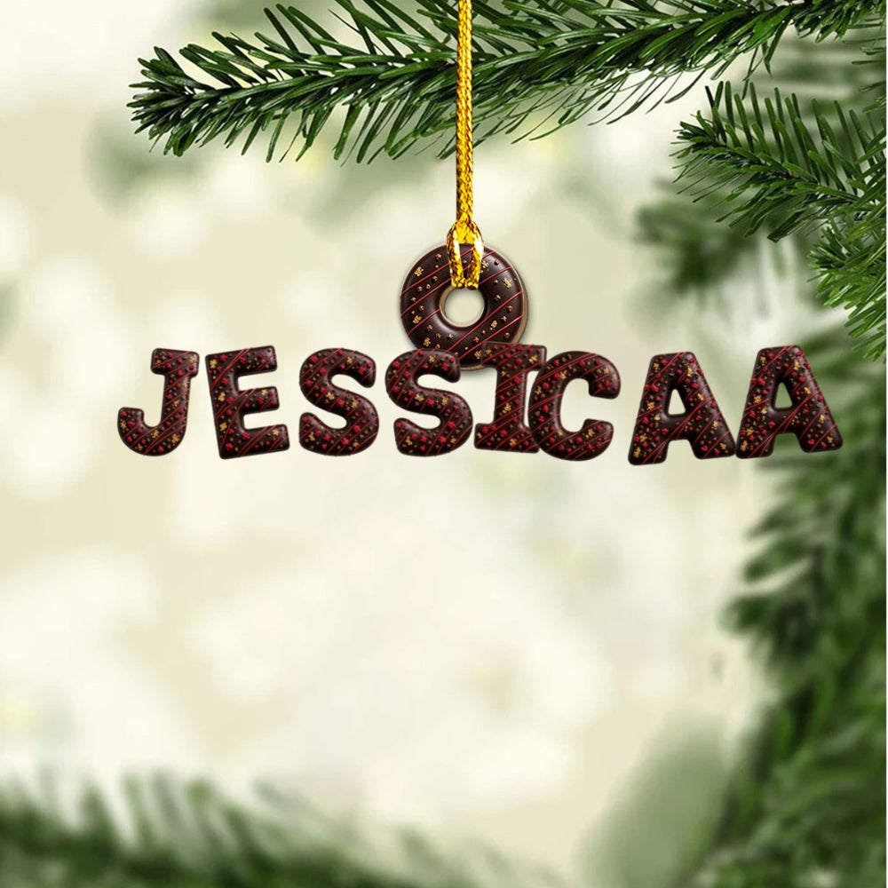 Custom Letter Christmas Ornament & Stocking Tag with Name • Hanging Names - Personalized Wood Ornament