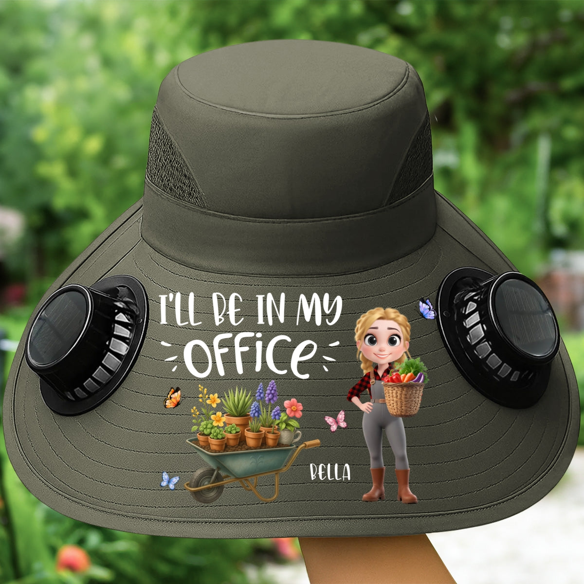 I Will Be In My Office - Personalized Solar Fan Hat