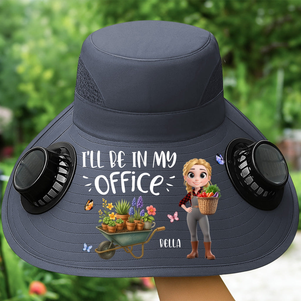 I Will Be In My Office - Personalized Solar Fan Hat