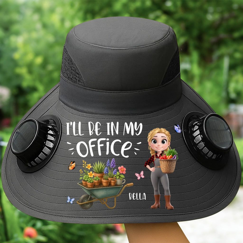 I Will Be In My Office - Personalized Solar Fan Hat
