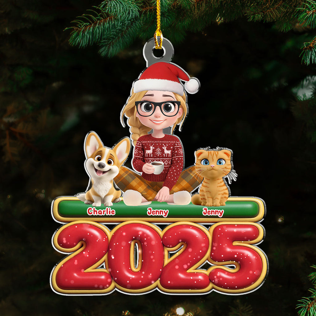 Custom Keepsake Christmas Ornament •  Me And My Fur Babies - Personalized Acrylic Ornament