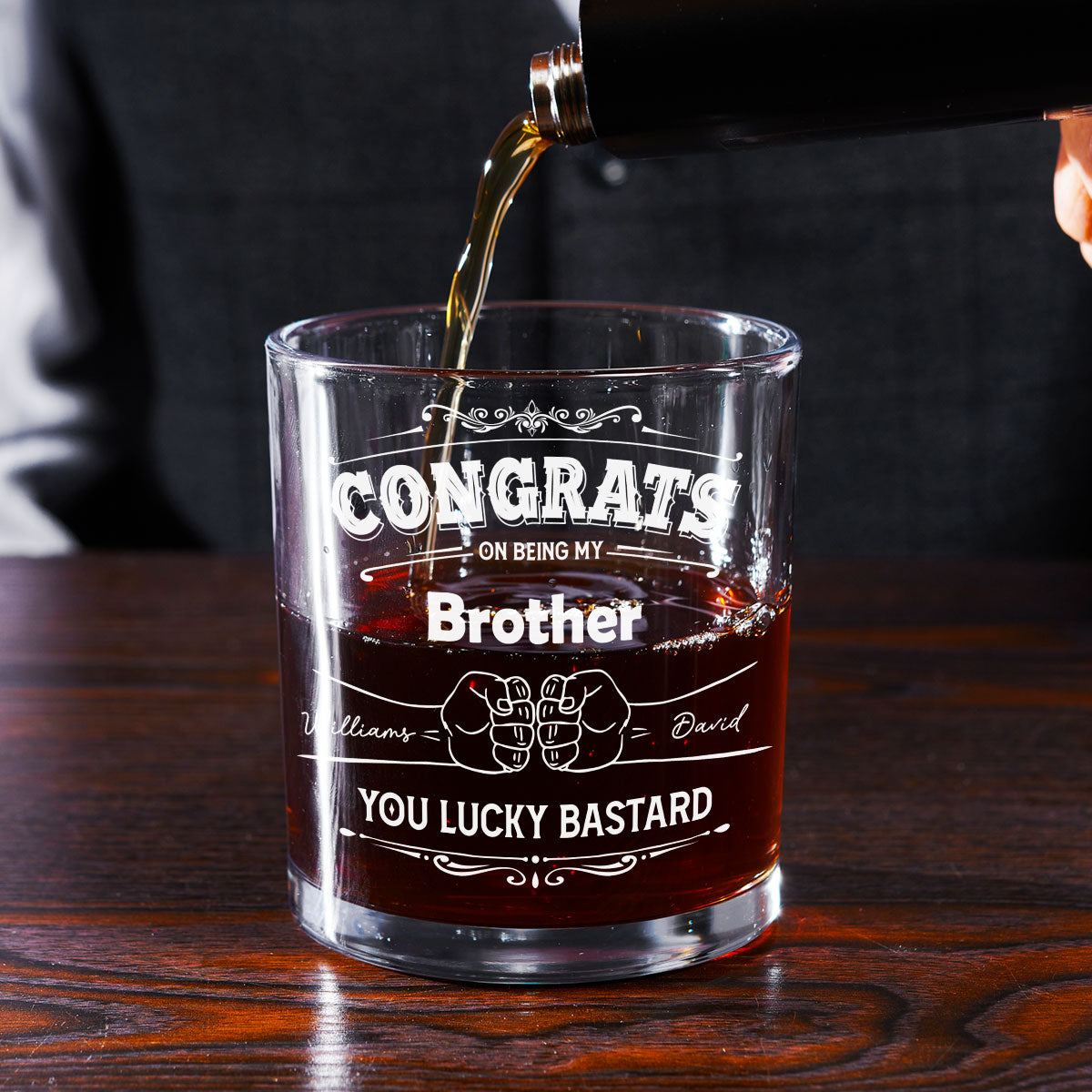 Custom Christmas Anniversary Birthday Drinkware Gifts for Wife • You Are Stuck With Me Forever - Personalized Whiskey Glass