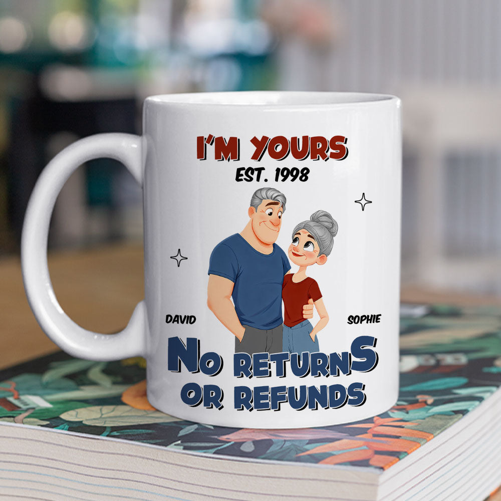 Custom Anniversary Keepsake Gifts For Couple • No Refund Cartoon - Personalized Coffee Mug