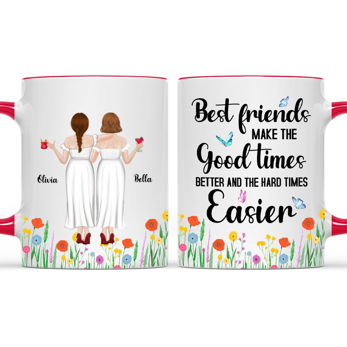 Custom Best Friend, Christmas & Birthday Friendship Keepsake Gift • Good Times Better With Friends - Personalized Accent Mug