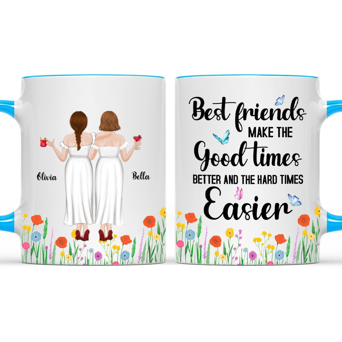 Custom Best Friend, Christmas & Birthday Friendship Keepsake Gift • Good Times Better With Friends - Personalized Accent Mug