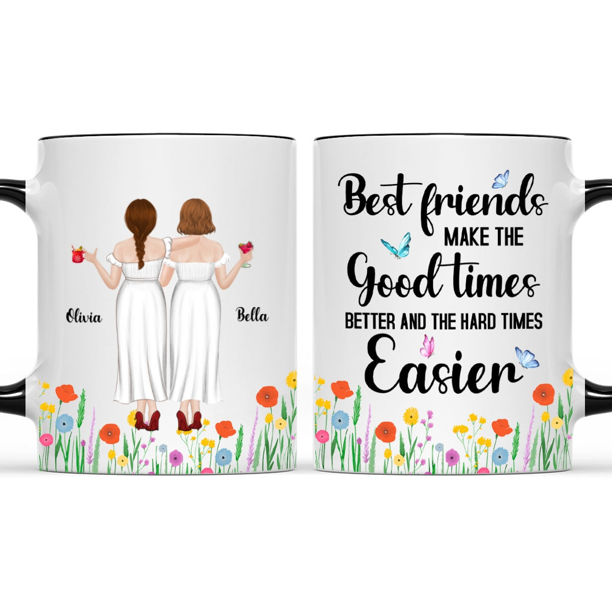 Custom Best Friend, Christmas & Birthday Friendship Keepsake Gift • Good Times Better With Friends - Personalized Accent Mug
