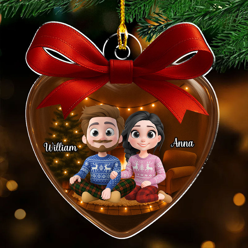 Custom Couple Christmas Ornament, Anniversary Gift •  Love You Forever Version 2 - Personalized Acrylic Ornament