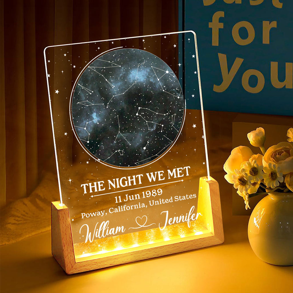 Custom Couple Gift for Anniversary, Valentine's Day, Christmas • The Night - Personalized Night Light