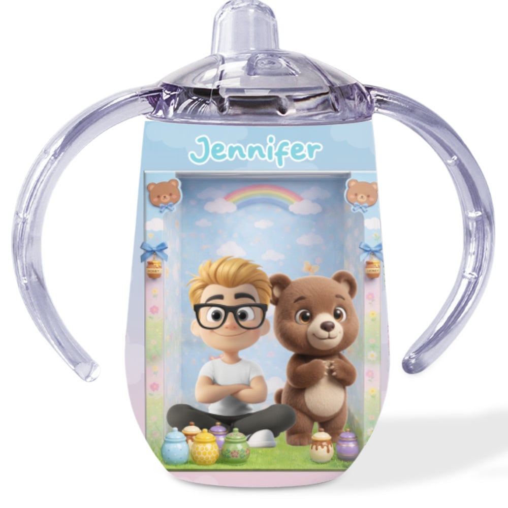 Baby And Bear - Personalized Sippy Cup With Handles