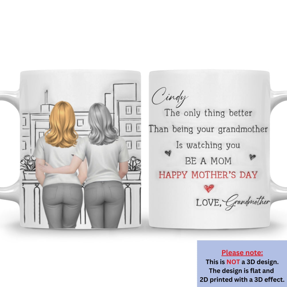 Custom Christmas & Birthday Gift for Granddaughter • Watching You Be Caring Grandmother - Personalized 3D Inflated Mug