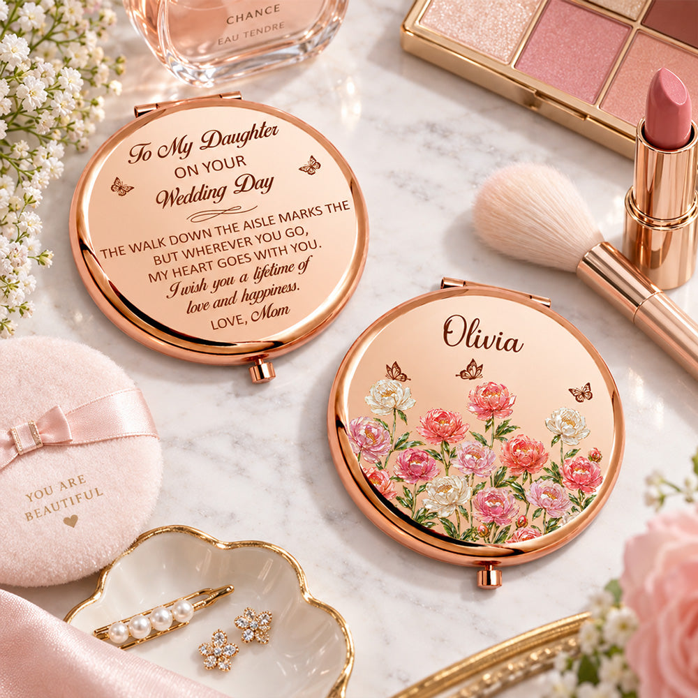 Forever My Beautiful Little Girl - Personalized Compact Mirror