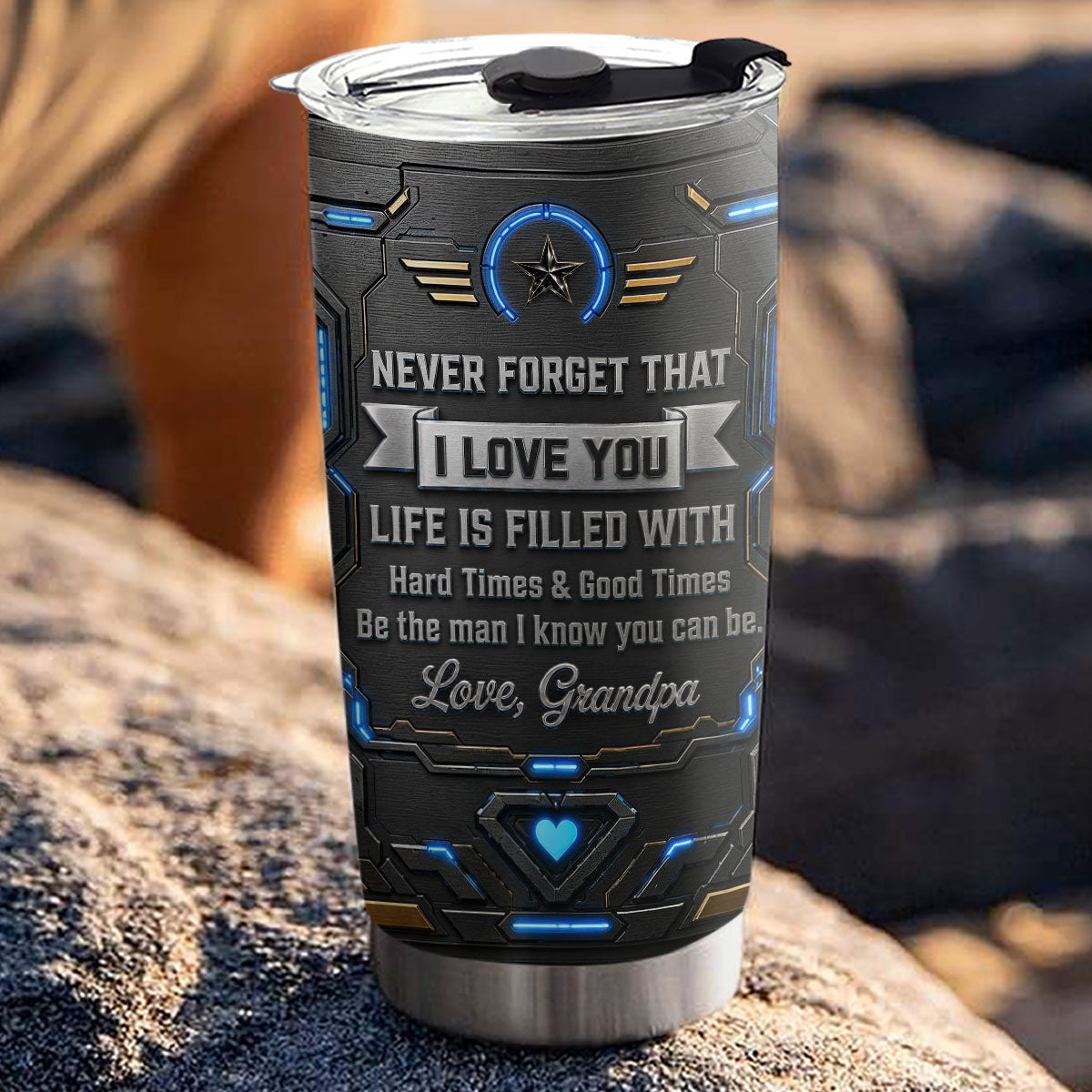 Custom Christmas Birthday Gifts For Grandson • I Know You Can Be Strong Man - Personalized 3D Effect Tumbler