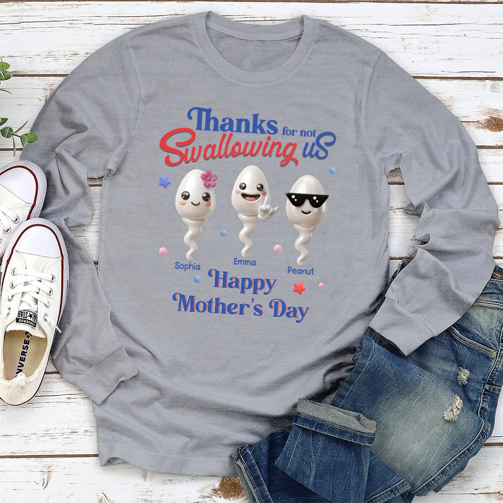 Custom Mother's Day Gift for Mom & Grandma • Not Swallowing Us Thank You - Personalized Shirt