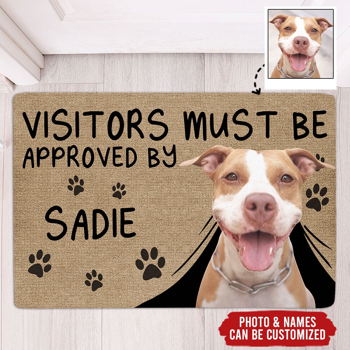 Approved By Pet Photo - Personalized Doormat