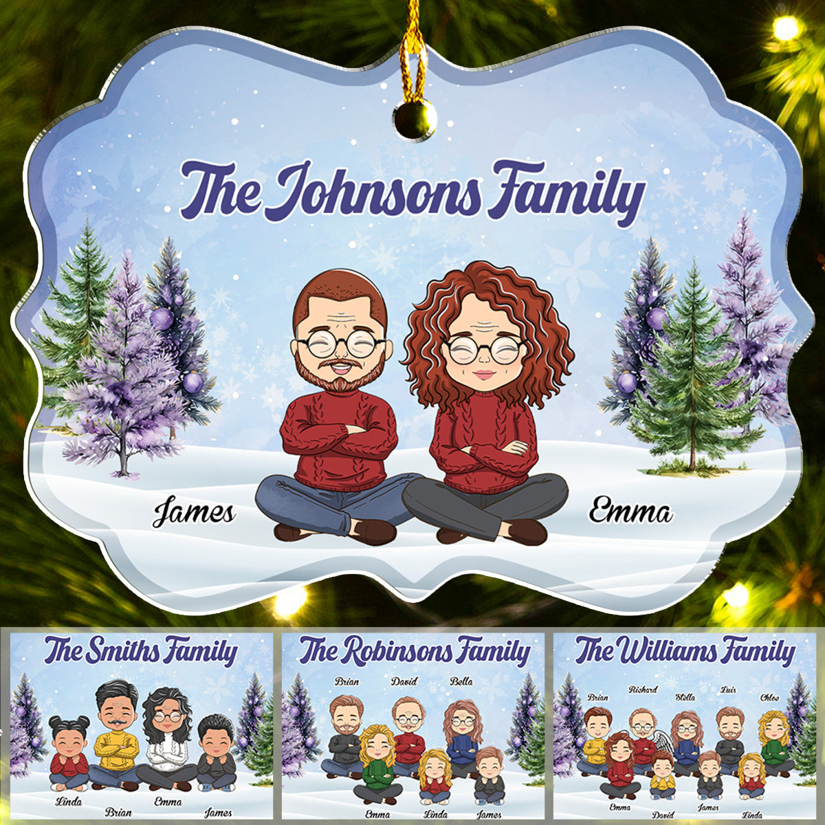 Custom Family Ornament, Christmas Gift for Family Members •  Family - Personalized Acrylic Ornament