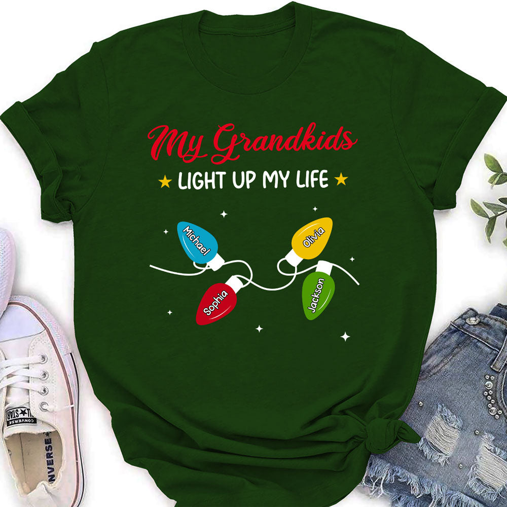 Custom Christmas & Birthday Gift for Grandma • The Light Of Grandma Life - Personalized Shirt