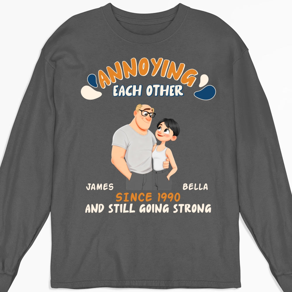 Custom Anniversary Keepsake Gifts For Couple • Caricature Love Couple - Personalized Shirt