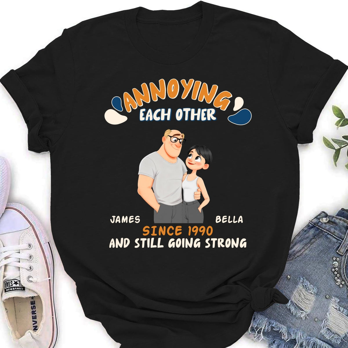 Custom Anniversary Keepsake Gifts For Couple • Caricature Love Couple - Personalized Shirt
